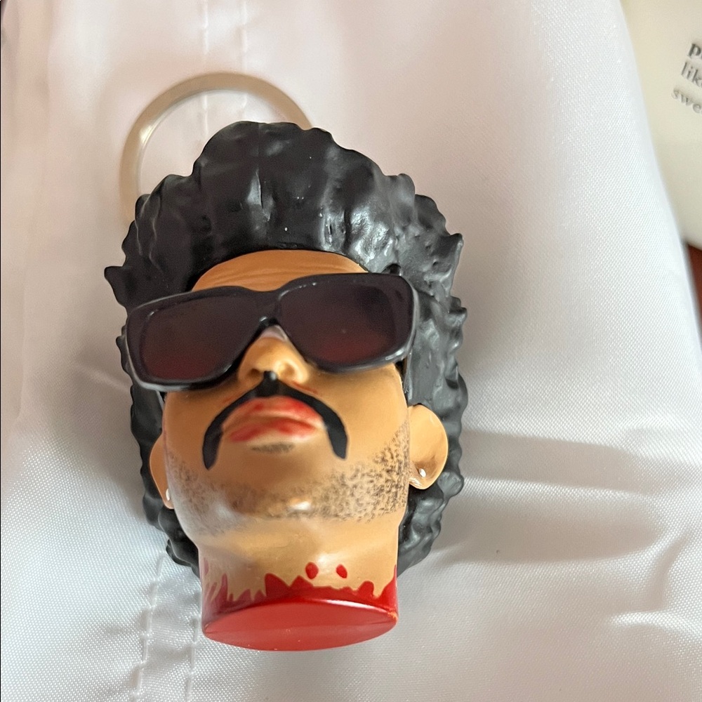 Trendy Black and Red Keychain with Sunglasses